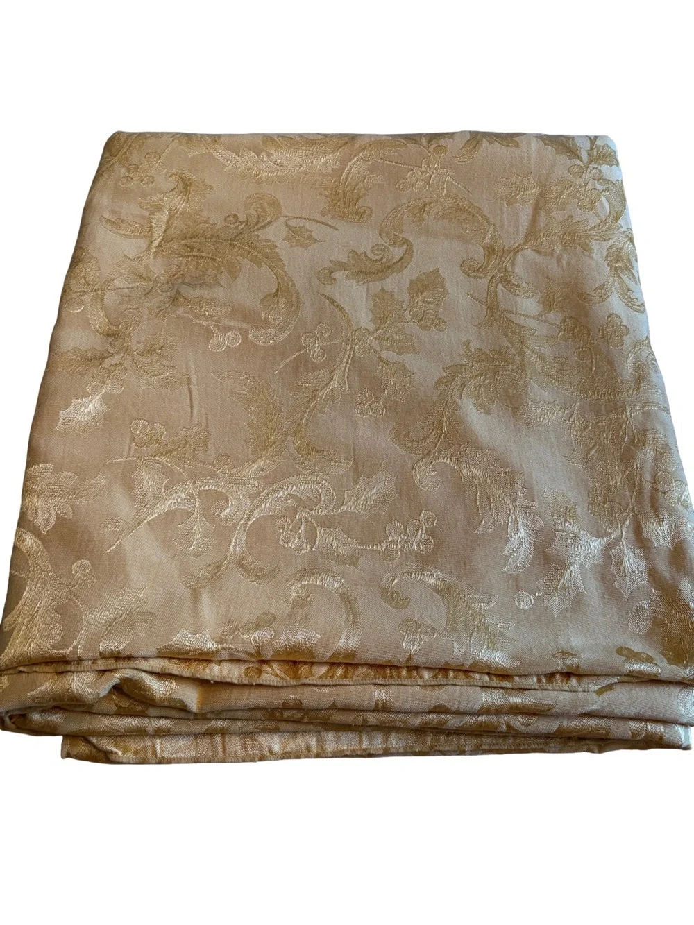 Set of 2 Gold Damask Winter  Holly Tablecloths and 6 chair bows